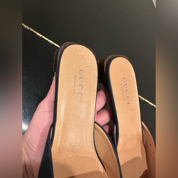 Authentic Vintage Classic Elegant Retro Rare Luxury Gucci Canvas Mules/Shoes - Picture 16 of 17